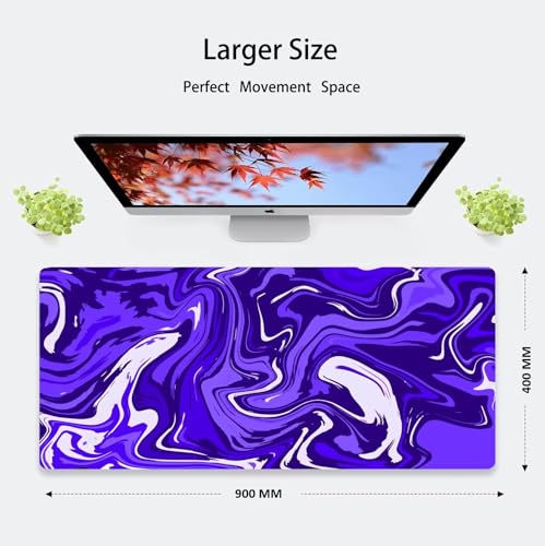 Image of Saco XXL Gaming Mouse Pad for PC - Large Desk Mat 900x400x3mm, Extended Non-Slip Rubber Base, Waterproof Surface, Fluid Design, Big Keyboard Mouse Pad for Office & Home Setup