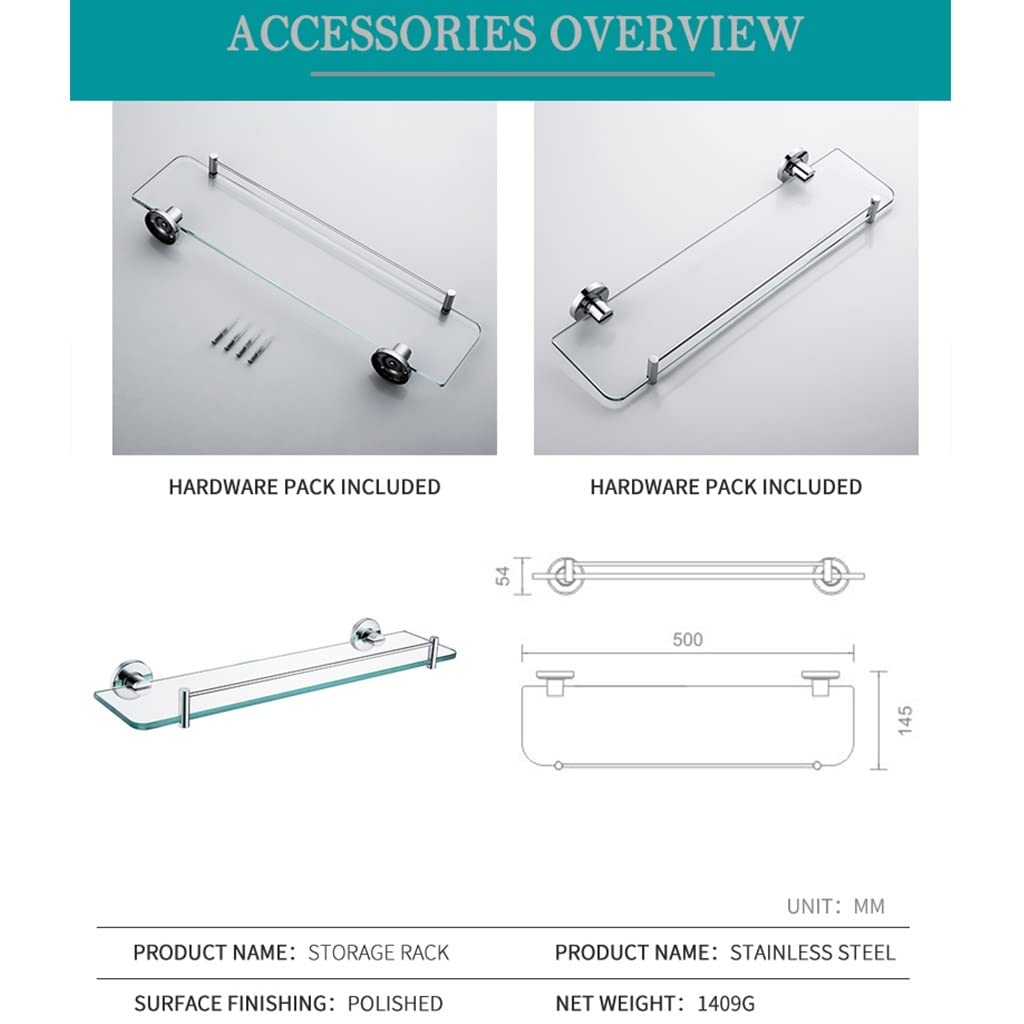 Scaffali da Bagno squisiti Porta mensole per Doccia da Bagno in Vetro da Bagno, Scaffale cosmetico per Doccia in Vetro Stile Moderno a Strato Singolo (Color : 4 PCS)