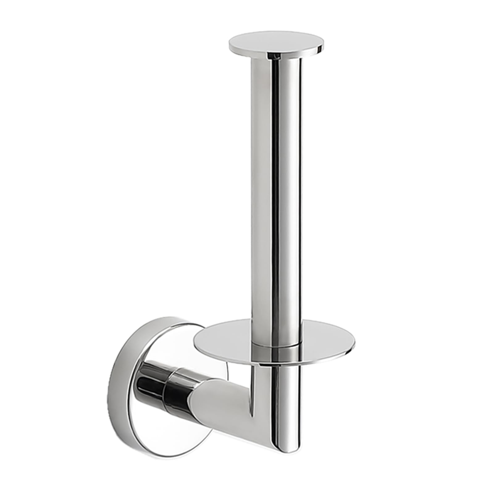 MINGCHI Premium 304 Stainless Steel Toilet Roll Holder - Chrome Finish - 15kg Weight Capacity - Wall Mounted Drill Installation - One-Piece Cast Design - Bathroom & Kitchen Accessory (Silver)
