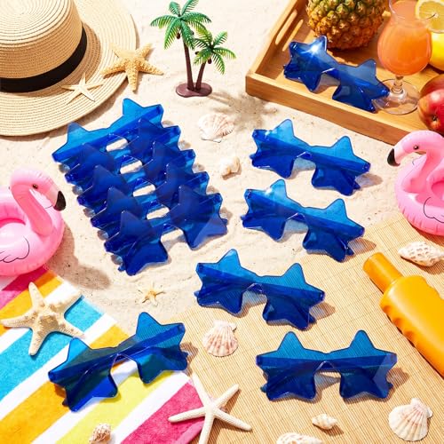 Image of Kanayu 200 Pair Star Shaped Rimless Sunglasses Transparent Star Candy Color Pentagram Glasses for Adult