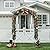 Garden Arch, Outdoor Flower Garden Arch Trellis, Sturdy Steel Arbor for Climbing Plants, Wedding Decoration, 7'8" H x 4'5" W, Dark Green