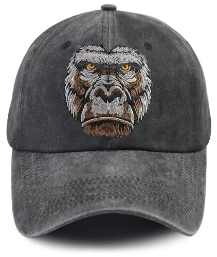 Funny Gorilla Gifts for Animal Lovers, Gorilla Accessories Hat, Christmas Easter Thanksgiving Birthday Baseball Cap for Men Women Wifey Hubby Dad Mom Black
