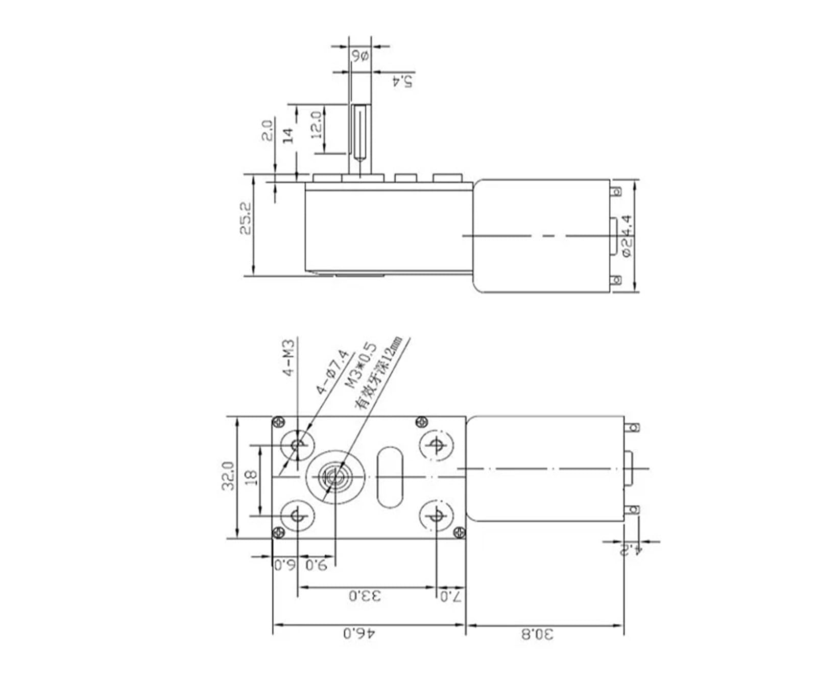Untersetzungsmotor, selbsthemmender Motor, JGY-370, Getriebemotor, 12 V Gleichstrommotor, niedriger Drehzahlmotor, Untersetzungsgetriebe, 3D(6V 150RPM)