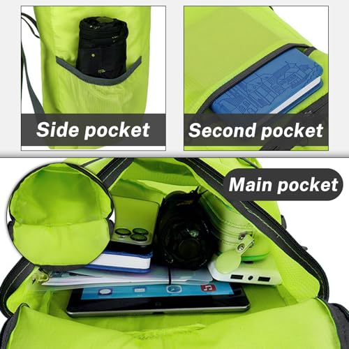 Mochila Deportiva Plegable para Senderismo impermeable Verde miniatura 4