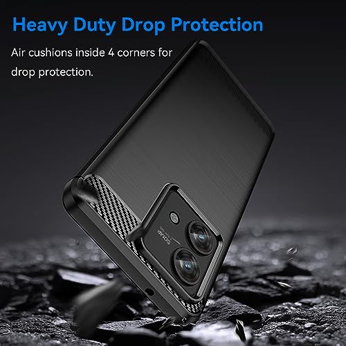 Image of NPRC Hybrid Ultra Slim Protective Case TPU Non-Slip Carbon Fiber Texture Shockproof Case Cover for Moto Edge 40 Neo - Black