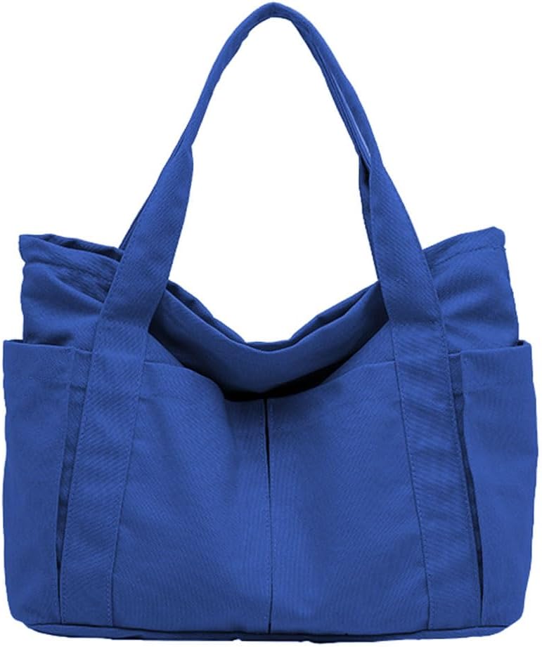 ピエカトートバッグ、大、キャンバス、軽量、6ポケット、シンプル、Lサイズ