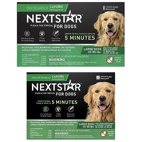 NEXTSTAR Flea and Tick Prevention for Dogs, Repellent, and Control, Fast Acting Waterproof Topical Drops for Large Dogs, 3+1 Month Bundle Cover