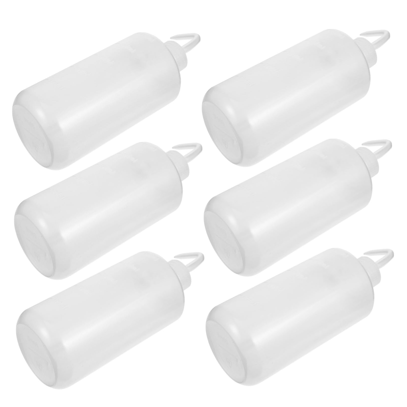 HEALEEP 6 Pack Squeeze Bottles Scale Plastic Wash Bottles Lab Daily Use for Lotion Shampoo Hair Dye