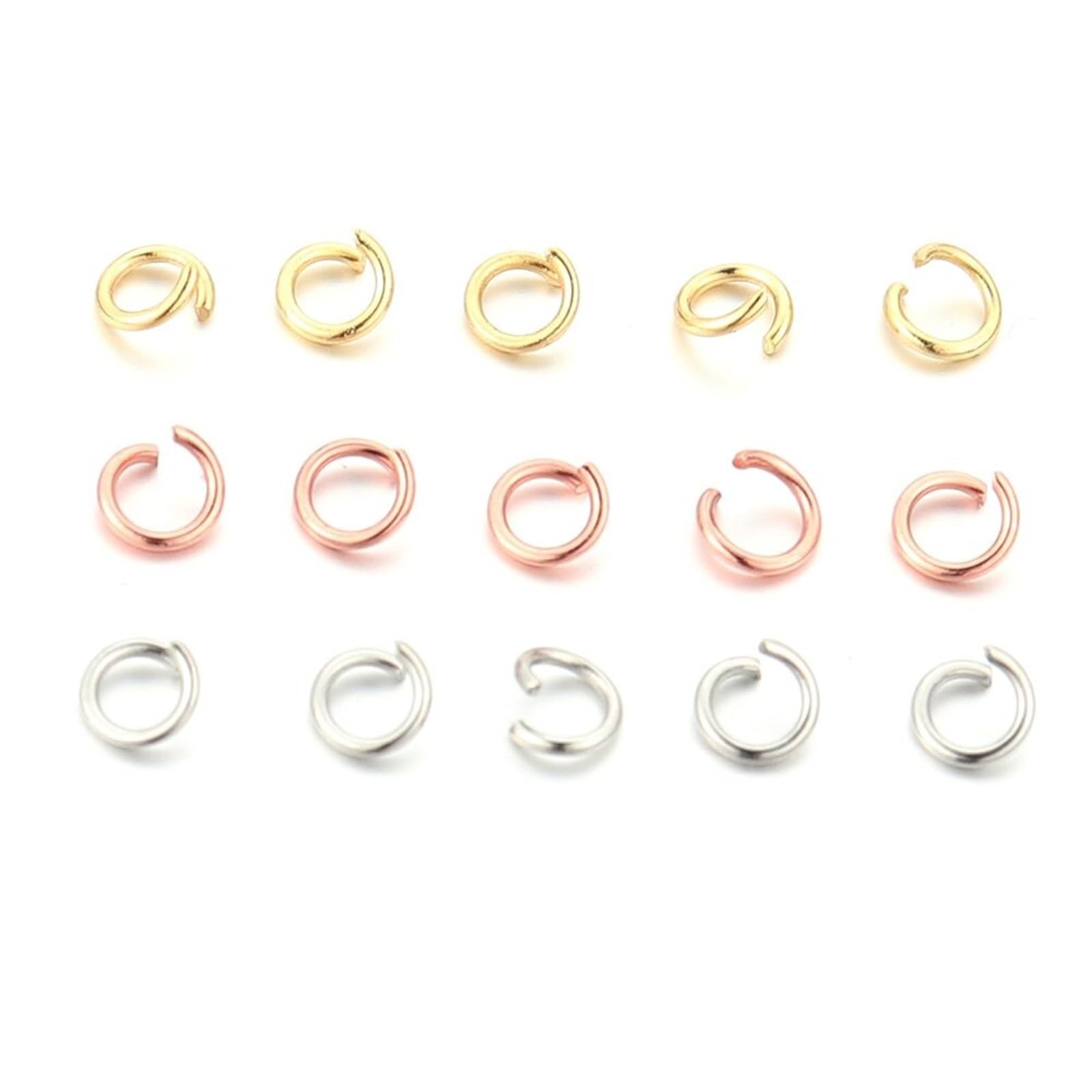Pierścienie skokowe ze stali nierdzewnej, dzielone, do samodzielnego wykonania naszyjnika, akcesoria rzemieślnicze, srebrne, 0,6 x 3 mm, 100 szt