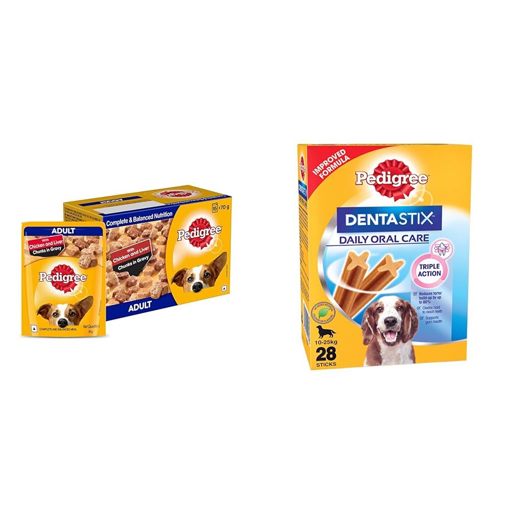 Pedigree Wet Dog Food Pack of 15 + Dentastix Medium Breed Dog Treat (B08GMVBQF4) Amazon Price History, Amazon Price Tracker