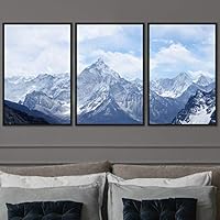 3 Piece Framed Canvas Wall Art Snow Mountain Canvas Prints Home Artwork Decoration for Living Room,Bedroom - 16