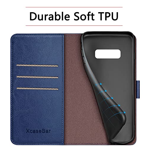 Xcasebar For Samsung Galaxy S10E Wallet Case With 【Rfid Blocking】 Credit Card Holder,Flip Folio Book Pu Leather Phone Case Shockproof Protective Cover Women Men For Samsung S10E Case Blue #TOP4