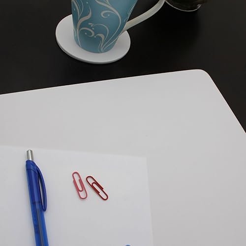 Miniatura 4 de DACASSO Tapete de cuero sintético para mesa de conferencias, tapete de cuero de lujo para escribir, protector acolchado para superficie de