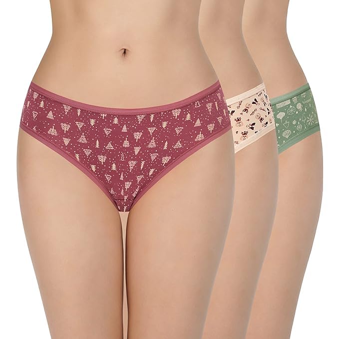 Print Low Rise Three-Fourth Coverage Bikini Panties (Pack of 3) Color & Print May Very-image-22