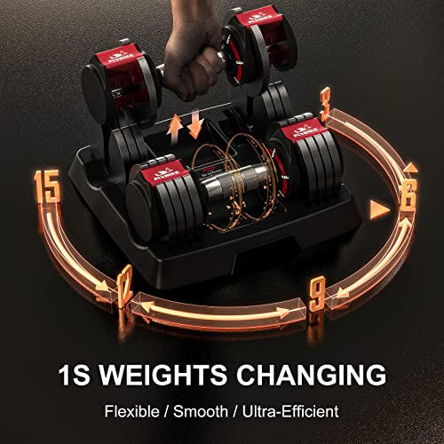 Flybird Adjustable Dumbbells,15Lb Sets Of 2 For Home Gym Exercise & Fitness, Fast Change Weights With Anti-Slip Metal Handle, Multiweight Options For Full Body Workout Suitable Men/Women #TOP4