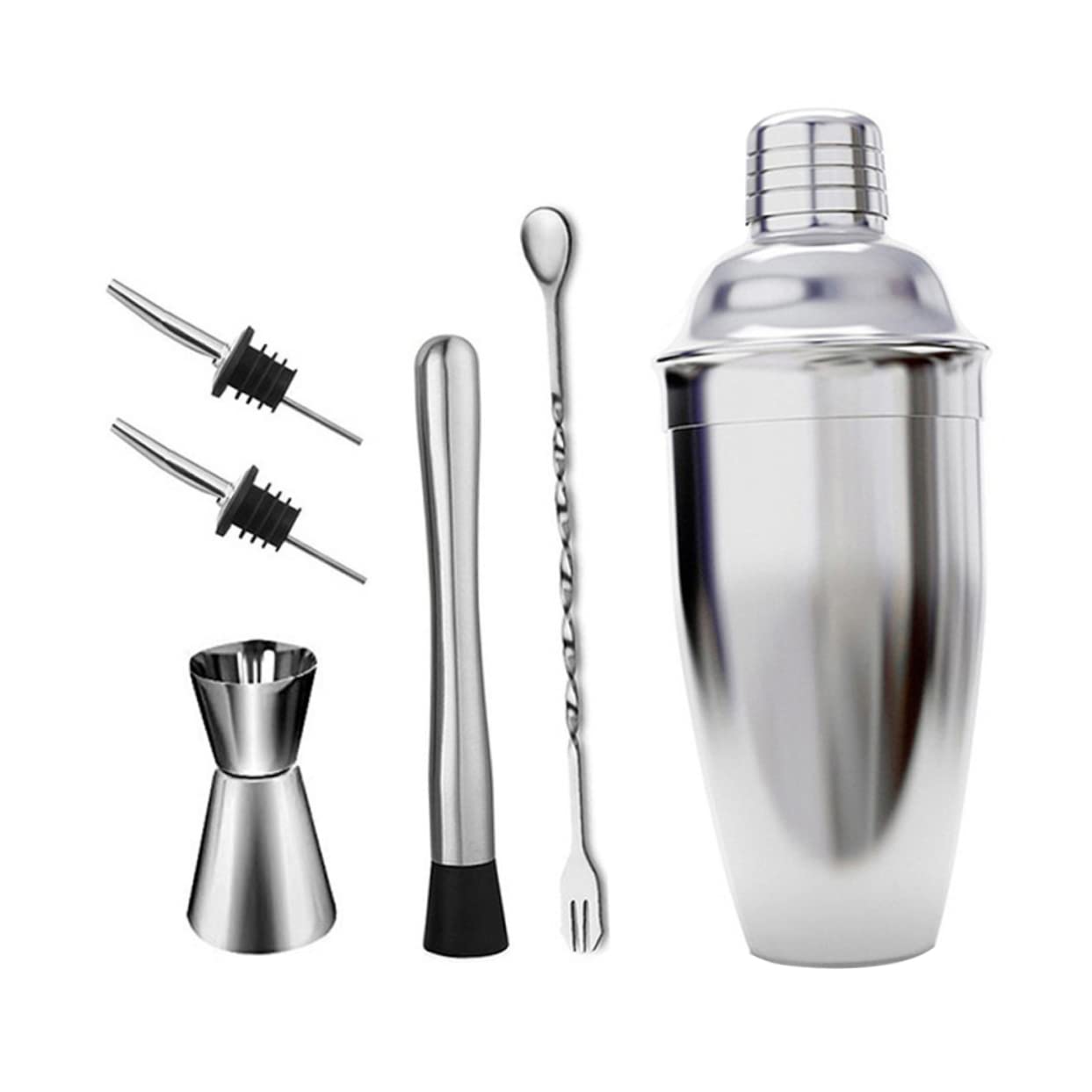 6 Piezas Coctelera Profesional Inoxidable Kit para Bar Casa Mezclador y Colador para Cócteles Martini y Bebidas Variadas