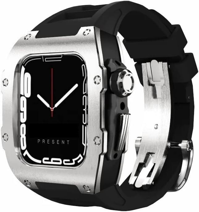 Boîtier de montre métal style Rm résistant pour iWatch 44mm 45mm
