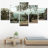 SIGNWIN 5 Panel Canvas Wall Art Modern Art Dramatic Forest Multicolor Photography Romantics Scenic for Home Decorations Ready to Hang - 60
