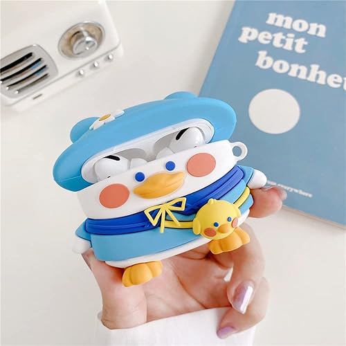 Miniatura 6 de LALAPOPO Funda para AirPods, diseño divertido y encantador de dibujos animados en forma de pato, fundas de moda para niños, niñas, niños y
