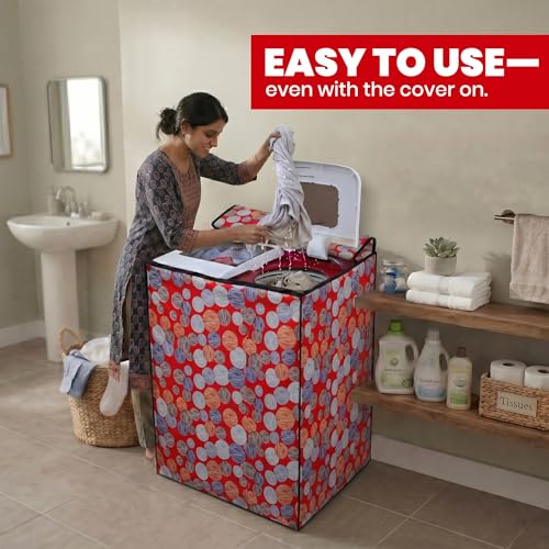Image of DREAM CARE Waterproof & Dustproof Washing Machine Cover Top Load & Semi Automatic Suitable for 7 kg, 7.2 kg, 7.5 kg (83 x 95 x 51 cms)
