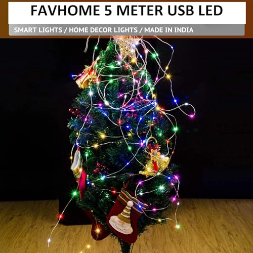 Image of 18 Feet USB Powered Operated Led Strip Light Home Decor LED Multicolor for Indoor Outdoor Decoration Diwali Birthday Party Christmas Navratri Valentine Home Decoration Pack of 1 Piece