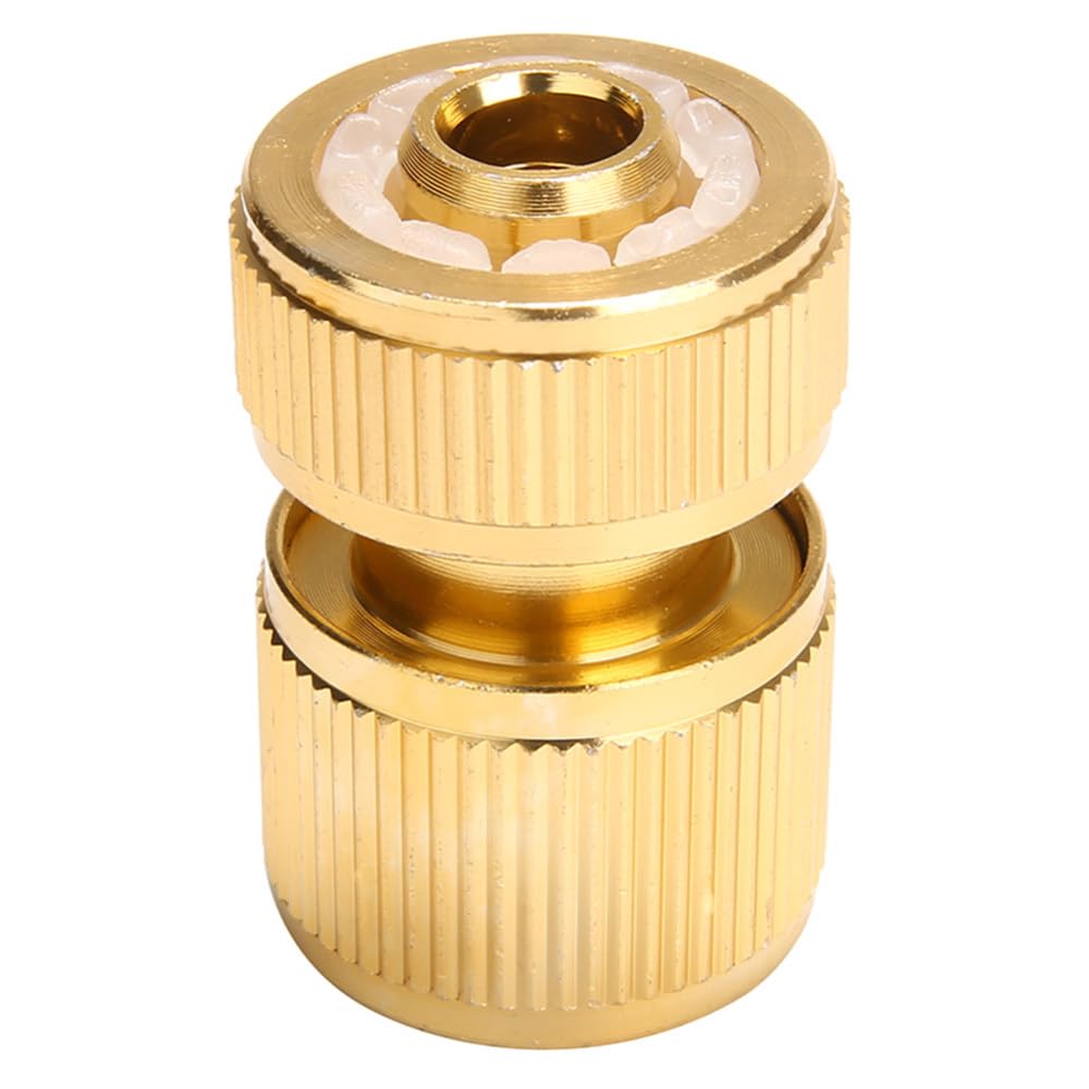 Adaptador de Manguera Revestido de latón, 1/2" Acoplamiento de Manguera de jardín con Conector Giratorio de conexión rápida para riego, 1 Pieza, 1/2"