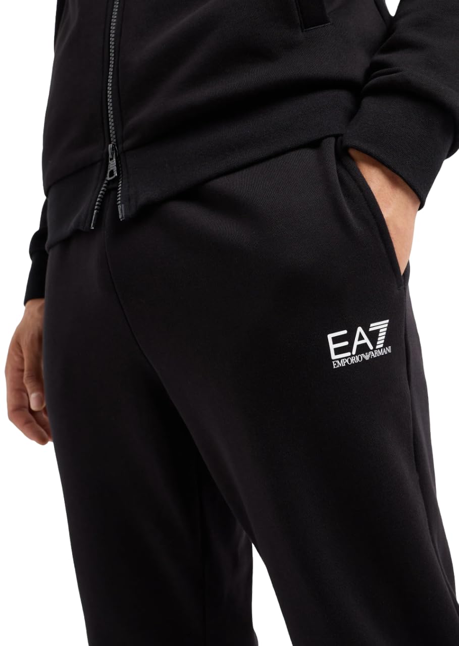 EA7 TUTA UOMO NERO FELPA GIACCA ZIP CAPPUCCIO PANTALONI EMPORIO ARMANI 7 EA SPORT 4XL NERO