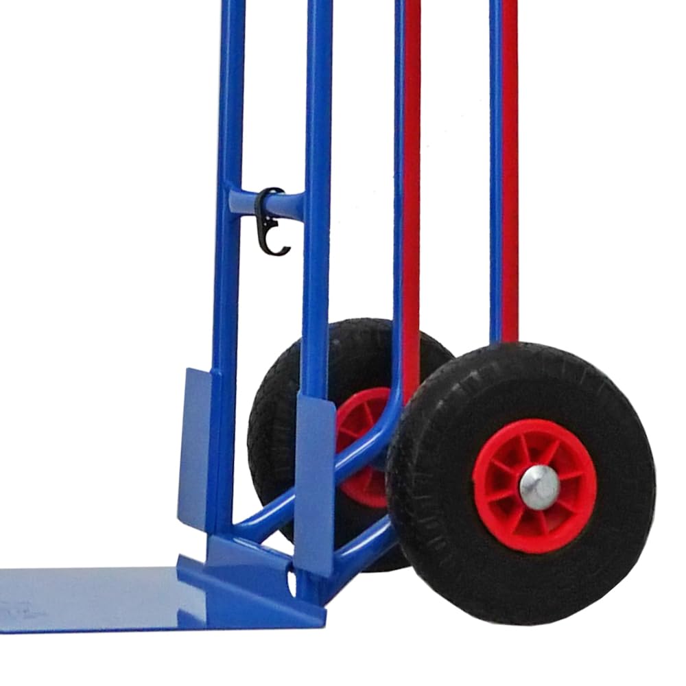 PROREGAL Carrello a mano RAGNAR con pala pieghevole XXL | AxLxP 117x62,5x62cm | Portata 250kg | Ruote antiforatura | Telaio in acciaio | Blu