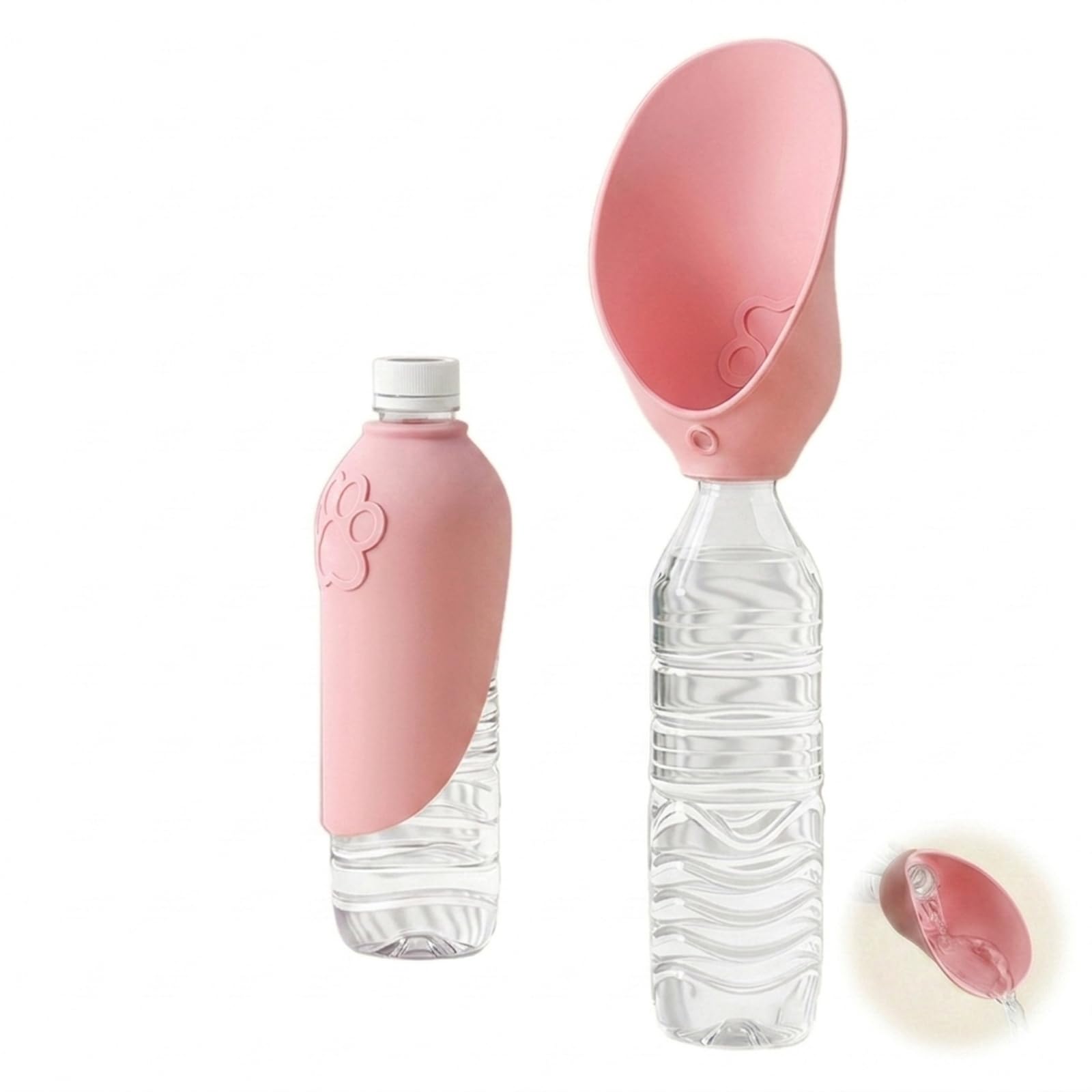 Bebedero de silicona para perros y gatos, plegable de silicona de grado alimenticio, color rosa, para senderismo, viajes y actividades al aire libre