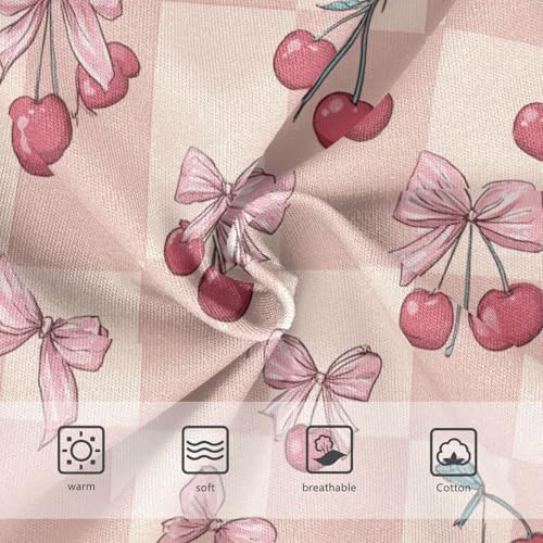 Wusikd Cherries Bows Checkered Girls' Underwear Cotton Girls Briefs Soft Toddler Underwear 2T3