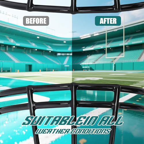 Image of KUBQLIG Football Helmet Visors, Clear and Tinted, 1 or 2 Pack | Clear and tinted options for many youth and adult facemasks with installation hardware
