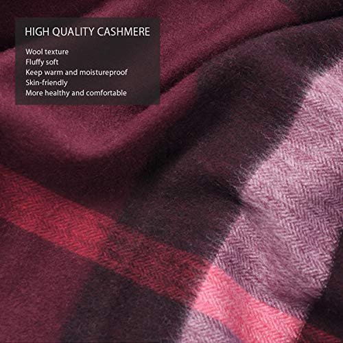 Winter Plaid Cashmere Scarf With Tassel For Women Men Classic Checked Scarf Oversized Soft Tartan Shawl Wrap4