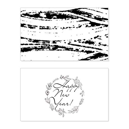 Tarjeta conmemorativa de año nuevo Brushwork y felicitaciones con texto irregular original