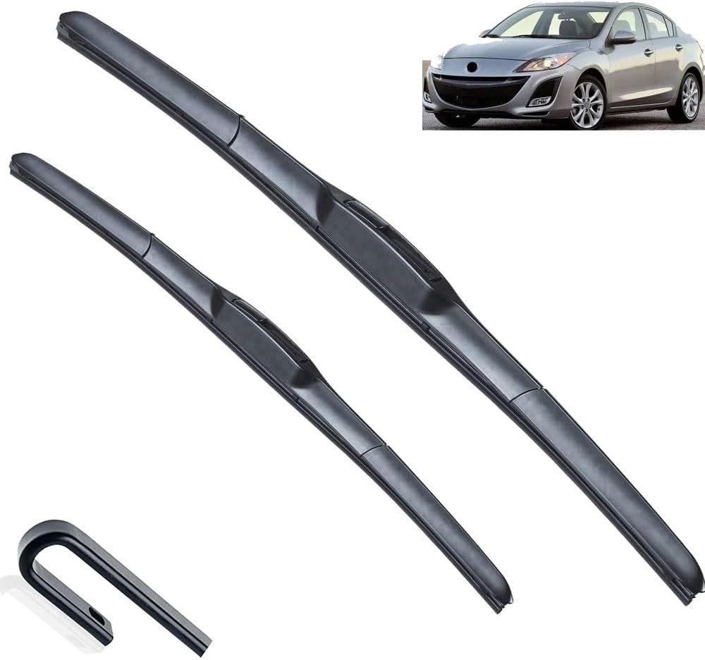 Car Wiper Front Wiper Blades Compatible with Mazda 3 Mazda3 BL MK2 2010-2013 Windshield Windscreen Window Car Rain Brushes 24"+19"