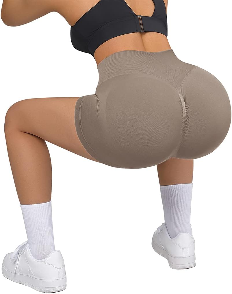 SUUKSESS Women Seamless Booty Shorts Butt Lifting High Waisted Workout Shorts - Image 4