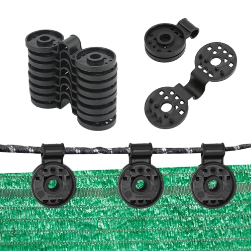30PCS Kunststoff Clips Sonnensegel, Schwarz Spezialclip Mit Öse Schattiernetz Clip, Spezialclip Mit Öse Für Schattiernetz, Wiederverwendbar Kunststoffclips Sonnensegel Befestigung