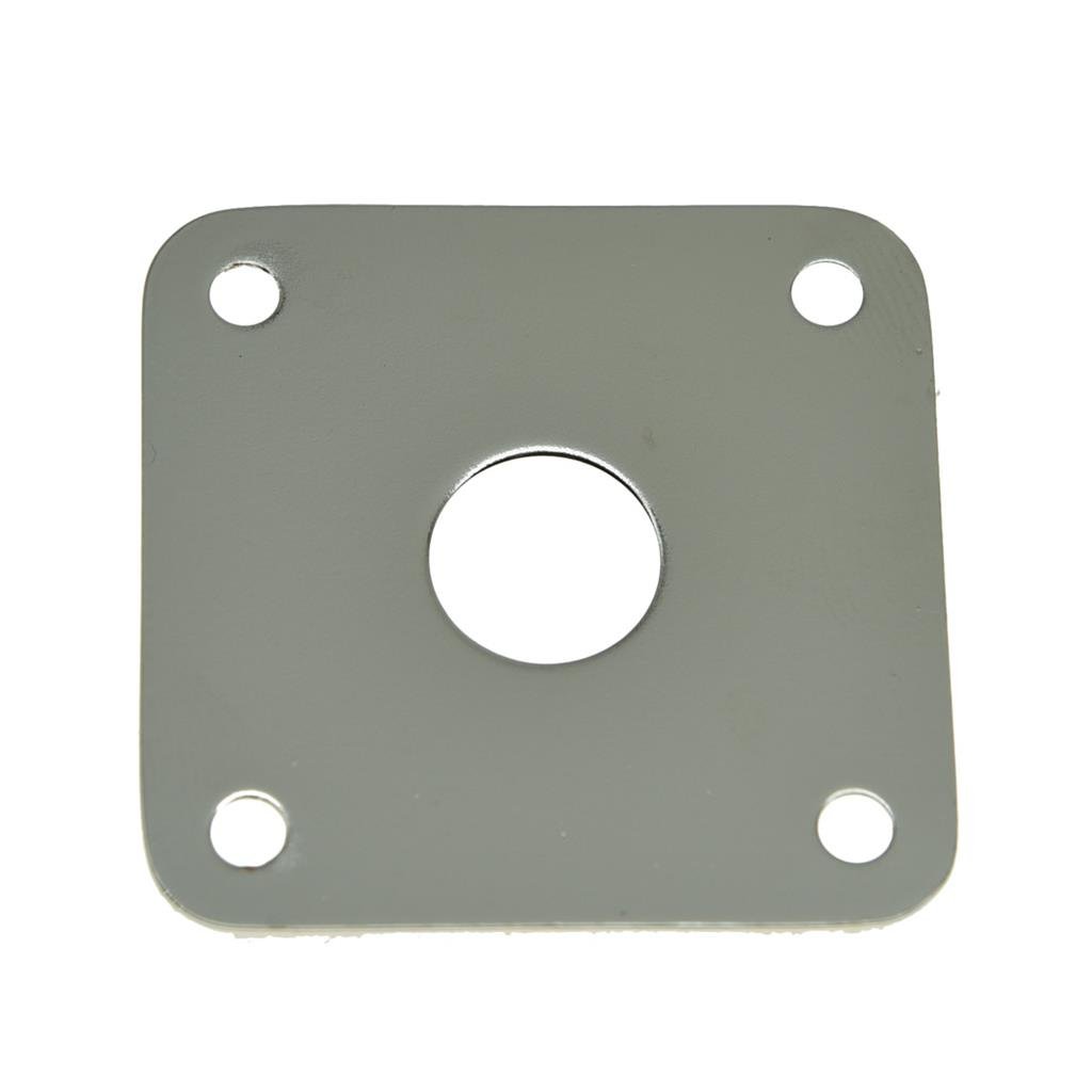 KAISH Nickel Flat Bottom Metal Jack Plate Flat Base Square Jackplate for Les Paul LP Guitars, Flat Base/Bottom - Image 3