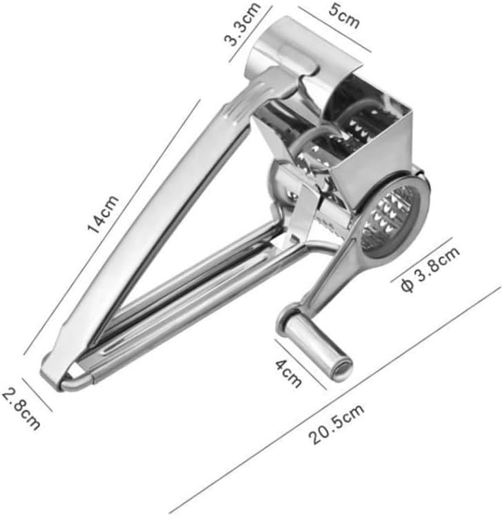 IMIKEYA Crank Grater Slicer Hand Crank Cheese Garlic Grinder Rustproof Stainless Steel for Kitchen