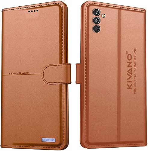 Image of Kivano Compatible With Samsung Galaxy F13 4G / Samsung Galaxy F23 / Samsung Galaxy M13 4G Flip Cover | Leather Finish | Inside Pockets & Inbuilt Stand | Shockproof Wallet Style Magnetic Closure