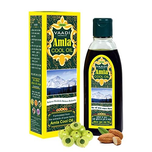 Vaadi Herbals Amla and Brahmi Blend Hair Oil – Therapeutic Grade for Hair Growth and Cooling – 6.76 Ounces