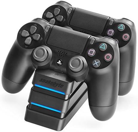 Snakebyte PS4 TWIN:CHARGE 4 - PlayStation 4 charging station for DualShock 4-Controller, charger kit for 2 wireless controllers via COM port, LED charge status display, PS4 design, Black