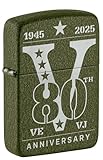 Zippo Sturmfeuerzeug - 80th Anniversary, Laser Engrave - Nachfüllbar - Wiederverwendbar - Windfestes Design - Geschenkbox - Made in USA