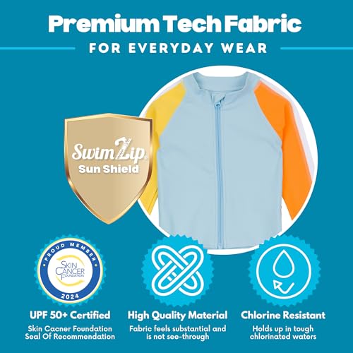 Image of SwimZip Boys' Long Sleeve Rash Guard & Swim Shorts Set - UPF 50+ Sun Protection