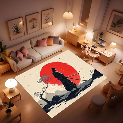 Tapete decorativo estilo japonés samurái 90x60 cm miniatura 2