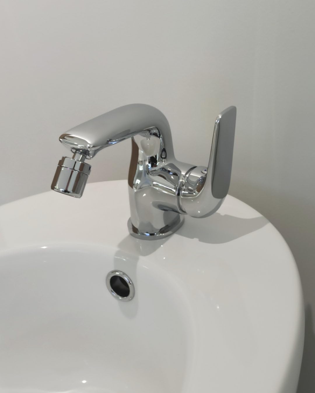 Rubinetto miscelatore bagno per bidet monocomando cromato, con leva laterale - Boleco
