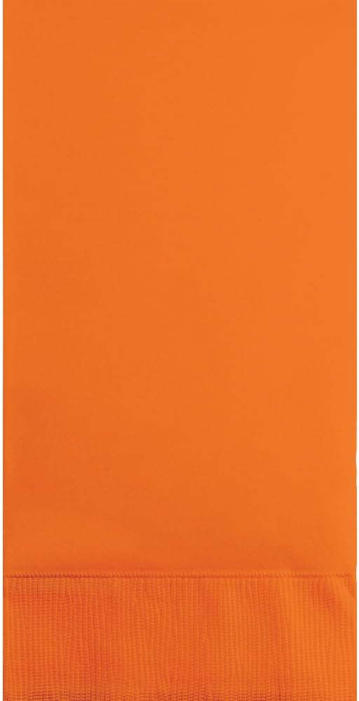 Club Pack of 192 Sunkissed Orange 3-Ply Disposable Party Paper Guest Napkins 8"