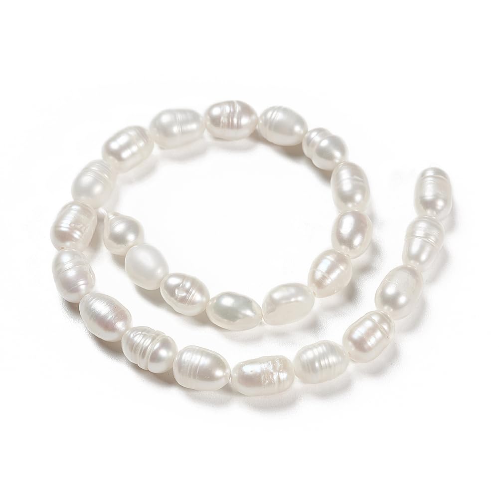 Boutigem 120Pcs Natural Freshwater Pearl Beads Seashell Color Rice Shaped Pearl Beads for Jewelry Making DIY Crafts - Image 4