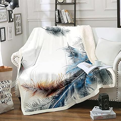 Feelyou Feather Sherpa Blanket Cover