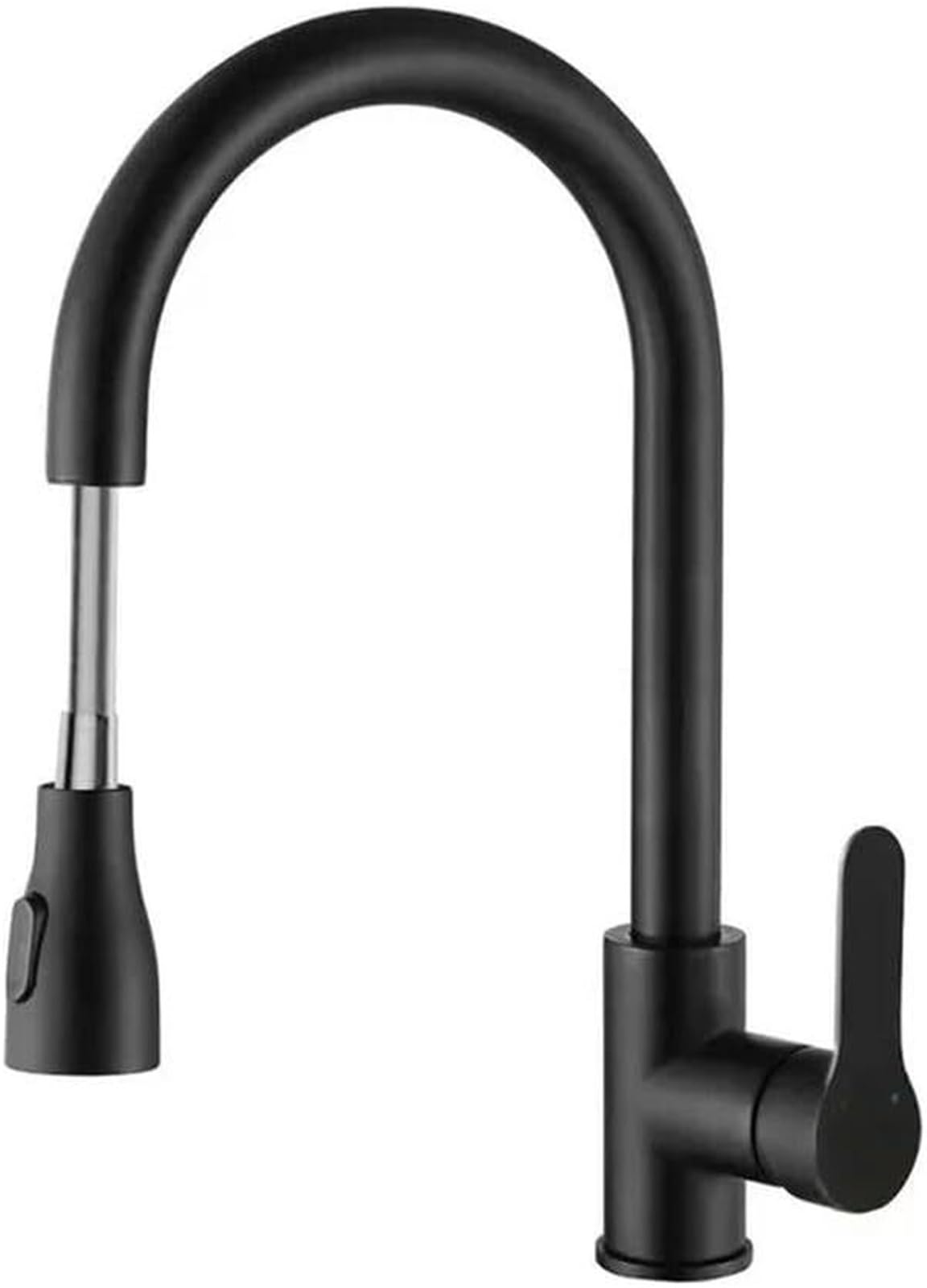 Adapter do kranu, obrotowy adapter dyszy kranu do zlewu kuchennego, obrotowy 360° kran teleskopowy, dwa tryby wylotu wody, możliwość przełączania, modny kran, odpowiedni do umywalki łazienkowej(Black)