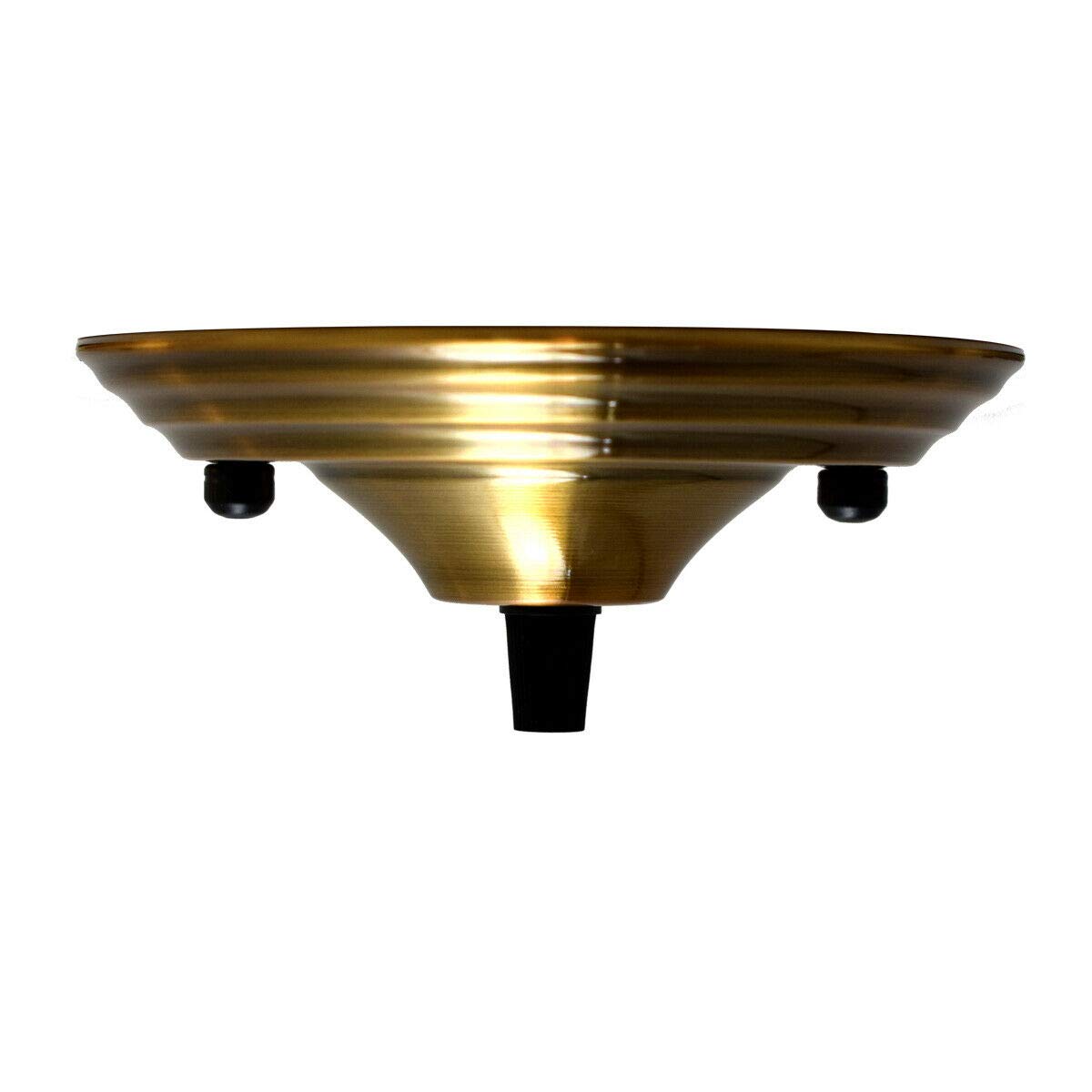 Yellow Brass Ceiling Rose 140mm Metal Round Pendant Light Fitting Canopy Kit Ceiling Plate Cover for Hanging Lamp Shade E27 Pendant Cord Grip Compatible Modern Vintage Industrial Lighting Accessory